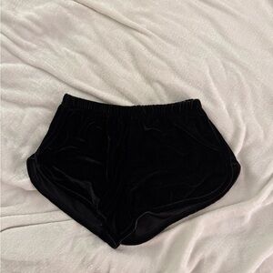 Brandy Melville Black Velvet Lounge Shorts